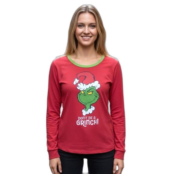 Dr. Seuss Grinch Pajama Set - Long Sleeve Fleece New No Tags Size Small - Picture 1 of 11